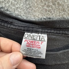 Vintage Oneita Shirt Mens Large Black Single Stitch Wolf Nature Grunge Faded 90s