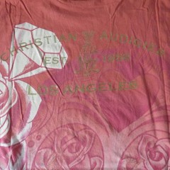 Christian Audigier XL Dragon Shirt Vintage Gold Foil Ink Red White Vintage LA