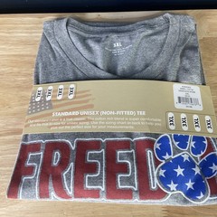 Standard Unisex Non-fitted Tee Shirt Gray Freedom Men’s 3XL