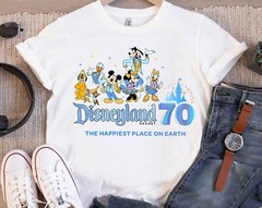 Disneyland 70th Anniversary Mickey & Friends Happiest Place Unisex Tee 660192