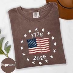 USA Flag 250 Years Shirt 1776 to 2026 Patriotic Anniversary Graphic Sweatshirt