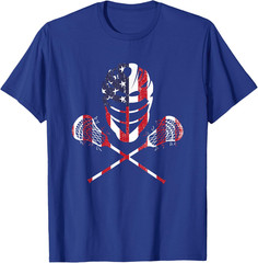 Lacrosse American Flag Lax Helmet Sticks 4th of July Unisex T-Shirt