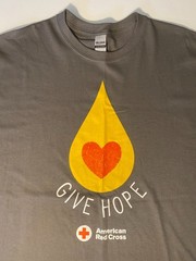 American Red Cross Give Hope Platelet Drop and Heart XL T-Shirt – Blood Donor
