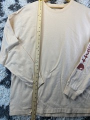 Carhartt Men’s L Beige Loose Fit Logo Crew Neck Long Sleeve Cotton Tee TK0231-M