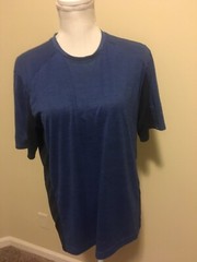 REI Mens 2 Tone Blue & Black Poly Spandex Blend T-Shirt Size Medium