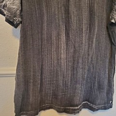 Mono B Mens T-shirt Bleach Wash Stipes 100% Cotton Black Men’s Size L Large