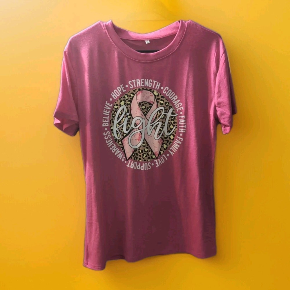Fight Breast Cancer Shirt, Pink Cancer Ribbon Shirt, Leopard Breast Cancer Tee