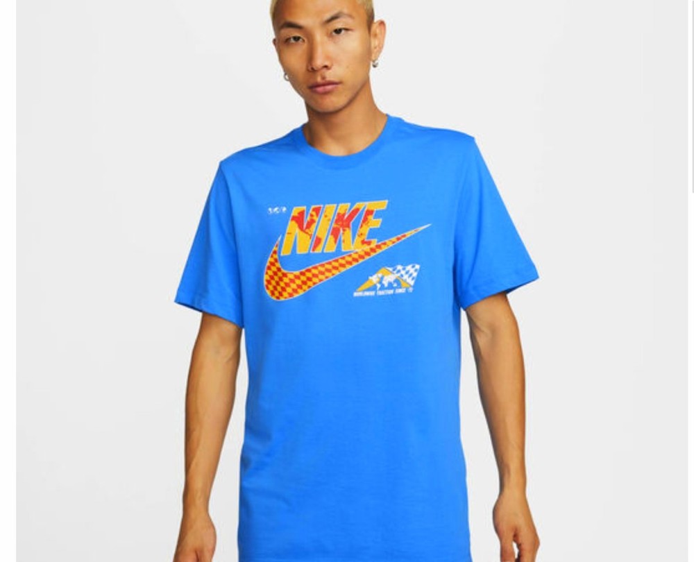 NIKE Worldwide Sole Rally Blue Graphic T Shirt Men’s Large Logo Tee Brand New
