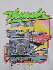 John Galt Racing Shirt Mens Large White Kustom Club American Rally Muscle Cars