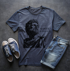 MARCUS AURELIUS Stoic Stoicism Graphic Heavy Cotton Mens Tee T-Shirt NEW