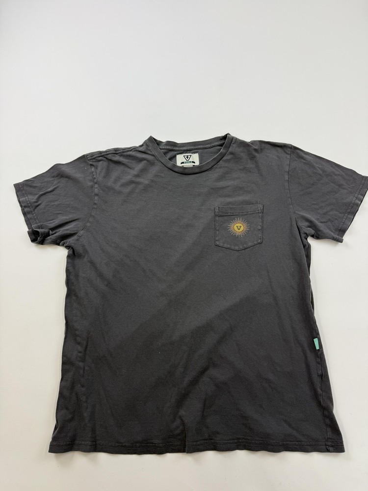 Vissla Shirt Mens Large Gray Surf Co Sun Graphic Pocket Tee Offshore Pleasures