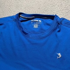 Reel Legends T Shirt Mens Small Blue Freeline Performance Crew Neck Logo Fishing