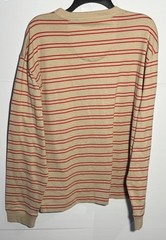 Mode of One Mens Long Sleeve Relaxed Fit Stripe TShirt in Cinnamon Brûlée size S