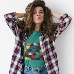 Geometric Retro Triangle Pattern T-Shirt | Abstract Colorful Design