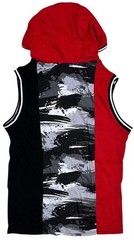 Ecko Unltd Men’s Hoodie T-Shirt Stitch Panel Sleeveless Tee in Red/Black Medium