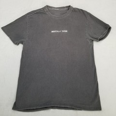 Mentally Gone Text Graphic T-Shirt Men’s Charcoal Size Small Classic Casual