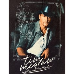 Vtg Tim McGraw Emotional Traffic Tour T-Shirt Mens XL Black 2011 Alstyle Graphic