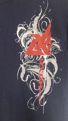 Y2K Tribal Tattoo Graphic T-shirt Mens M Navy Blue Gothic Grunge Punk Streetwear