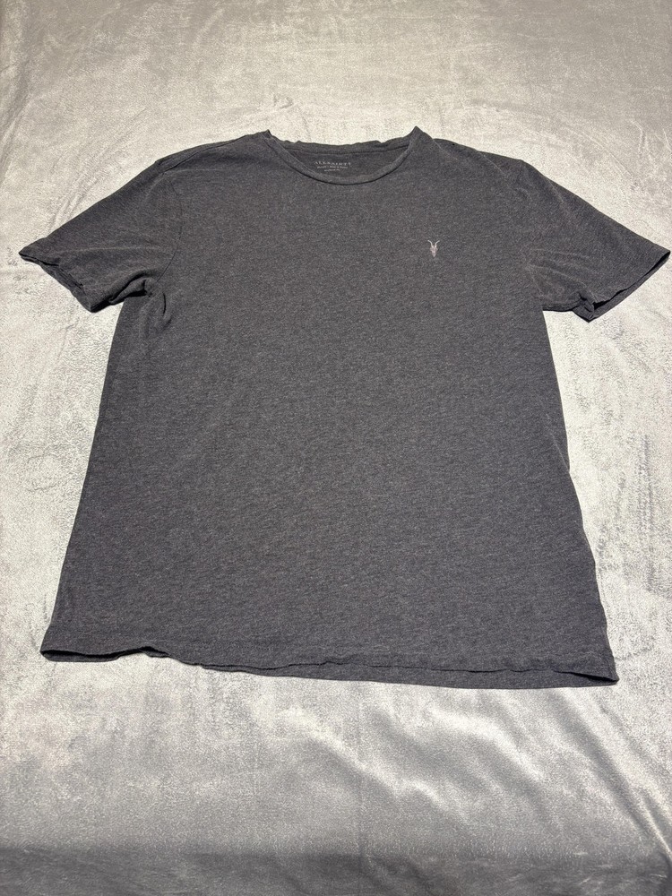 AllSaints Shirt Mens Medium Reg Fit Gray Brace Tonic Crew Tee Shirt