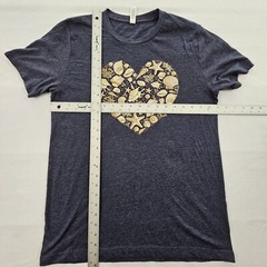 Seashell Heart Blue Short Sleeve Cotton Blend T-Shirt Adult M