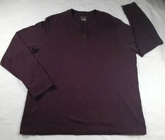 APT 9 Premier Flex Men’s Long Sleeve Burgundy 1/4 button Shirt Sz XXL Cotton/Pol