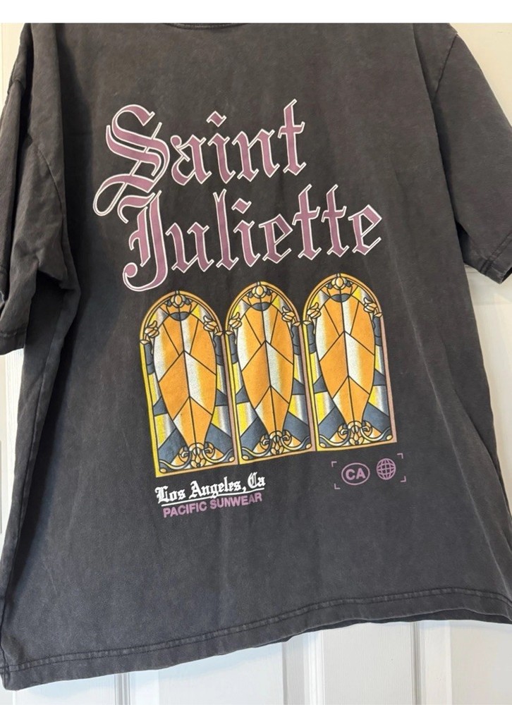 Pac Sun Los Angeles Men’s Graphic T-Shirt Size Small St Juliette Graphic Black