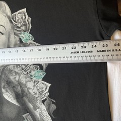 Weiv Gear Men Shirt XXL Black Graphic Short Sleeve Tattooed Woman Marilyn Monroe