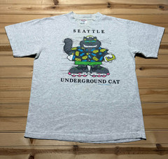 Vintage 1991 Seattle Underground Tour Cat Grunge Single Stitch Shirt USA – Large