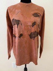 Vintage Andrea Bragg Designs Long Sleeve Shirt Sz L Buffalo 100% Cotton New