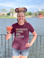 Weekends Coffee Shirt – Soccer Mom Tshirts for Women – Ball Letter Printed Short