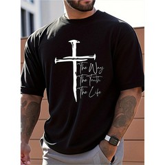 Men’s Christian Faith Graphic T-Shirt “The Way The Truth The Life” Cross Tee