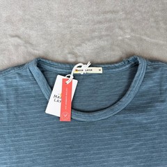 Marine Layer Heavy Slub Pocket Tee T-Shirt Mens Medium Orion Blue Stripe $54 NWT