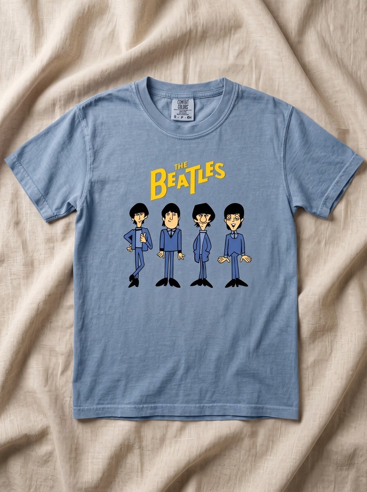 The Beatles Cartoon Vintage Shirt, Retro Rock Band Tee, Classic Music Lover Gift
