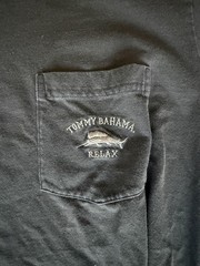 Tommy Bahama Relax Men’s Pima Cotton Pocket Marlin Logo Tee L Lot 2 Gray/Black