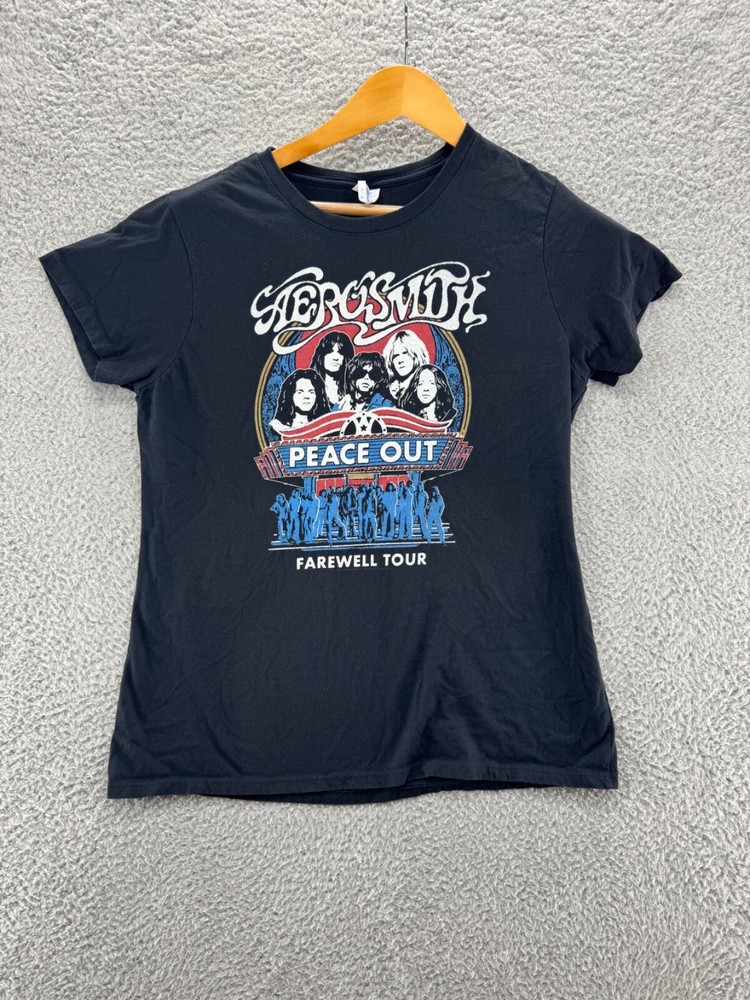 Aerosmith Peace Out Farewell Tour Adult Graphic Cotton Band T-Shirt Tee Sz Large