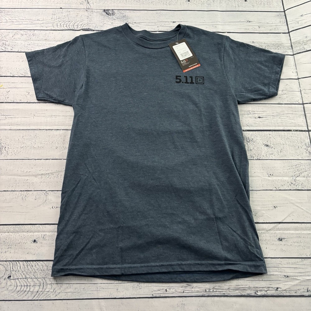 NEW 5.11 Short Sleeve Logo T Shirt Men’s Small Indigo Blue