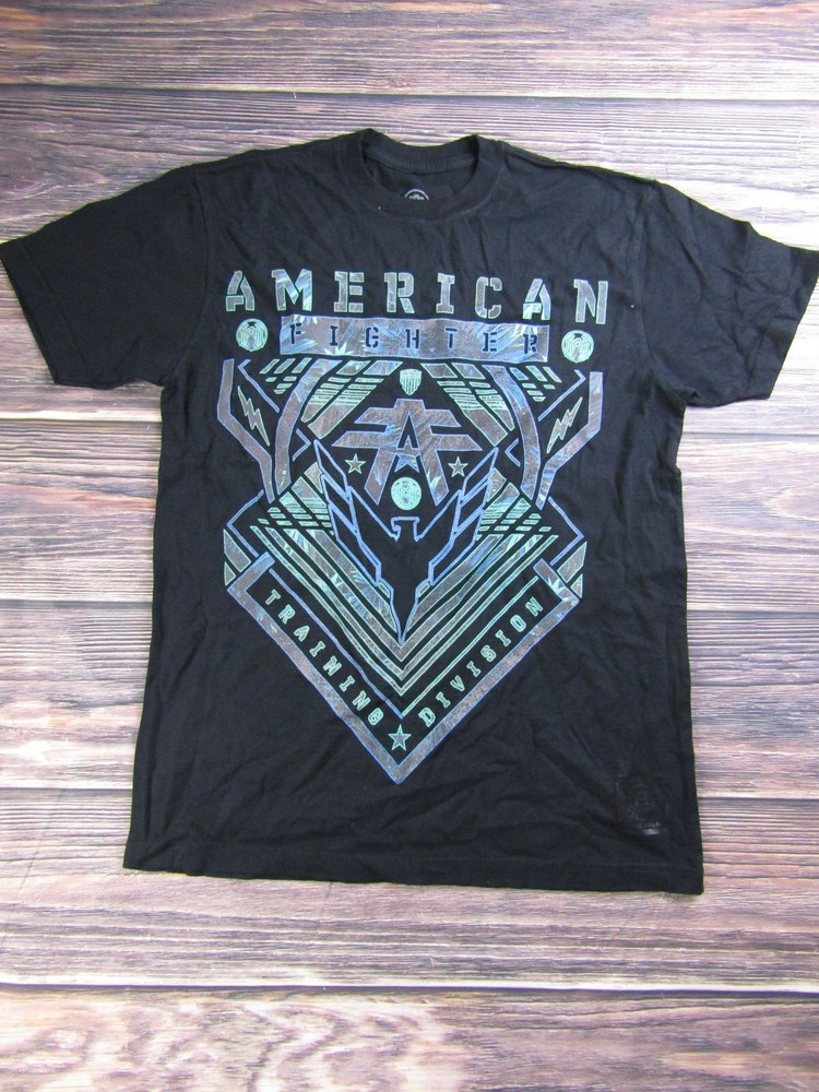 American Fighter Mens Medium Black Training T Shirt UFC MMA Workout Sports Gym