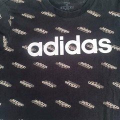 Adidas Shirt Medium Adult Black And White All Logo Short Sleeve Tee