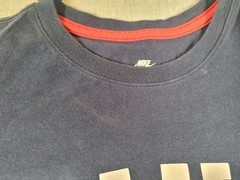 Nike Shirt Mens Large Blue Center Swoosh Spellout Logo Sports Tee
