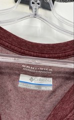 Columbia Mens Red Henley Neck Long Sleeve Omni-Wick Thermal T-Shirt Size XXL