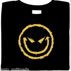 Evil Smiley Face Shirt, Goth, Devilish Grin, Wicked Cool, T-Shirt