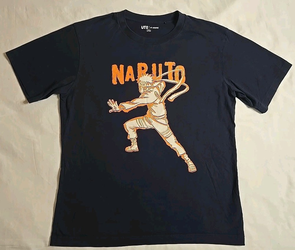 UT Uniqlo Archive “Naruto Uzumaki” Graphic T Shirt Men’s Soild Navy Blue Size M