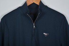 Men’s Prada Navy Blue Zip-Up Polo Shirt M Short Sleeve