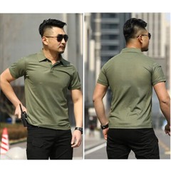Men’s Tactical Polo T-Shirt Quick Dry Combat Short Sleeve Team Work Casual Shirt