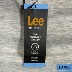 Lee Premium Select Comfort Henley Shirt Mens Large Oatmeal Heather New