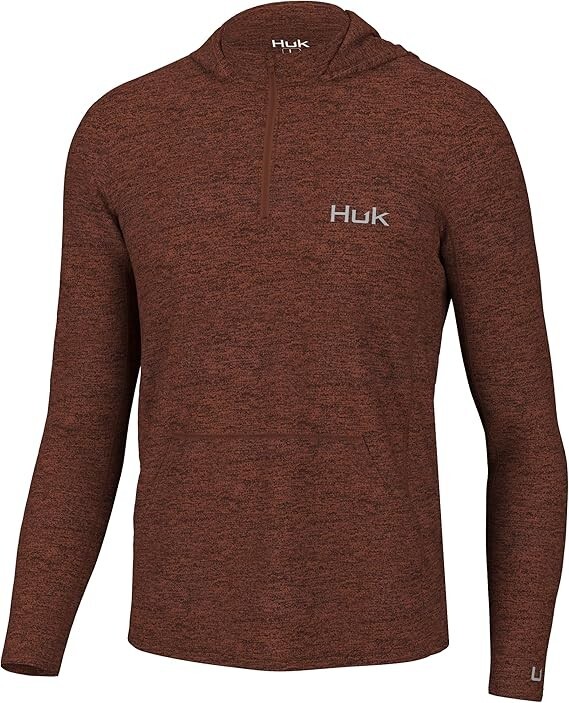 HUK Men’s Coldfront Hoodie LS Baked Clay Heather H1200530-647- CHOOSE YOUR SIZE