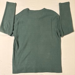 Jachs New York XL Green Waffle Knit Henley Long Sleeve Casual Shirt Cotton Blend
