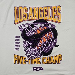 PSA Shirt Mens XL White Los Angeles Five-Time Champ Basketball Graphic Tee USA