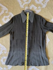 Henry Duarte Olive Ombre Paisley Shirt Pearl Butts Bell Sleeves Y2K 2000sUSA M