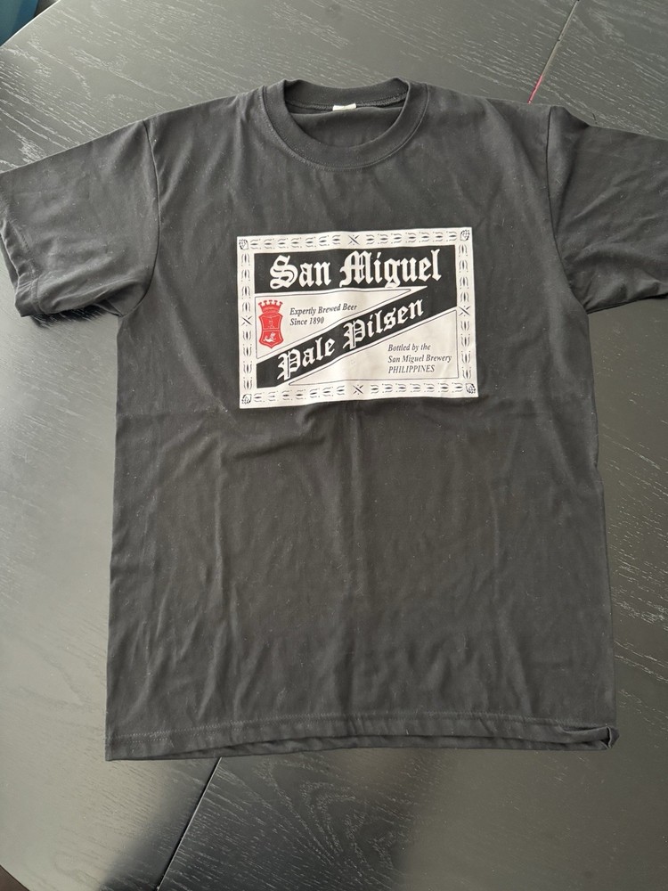 San Miguel Beer Small T-Shirt Men’s Black Graphic Tee